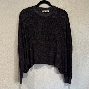 JOAH BROWN Speckled Black Long Sleeve Top